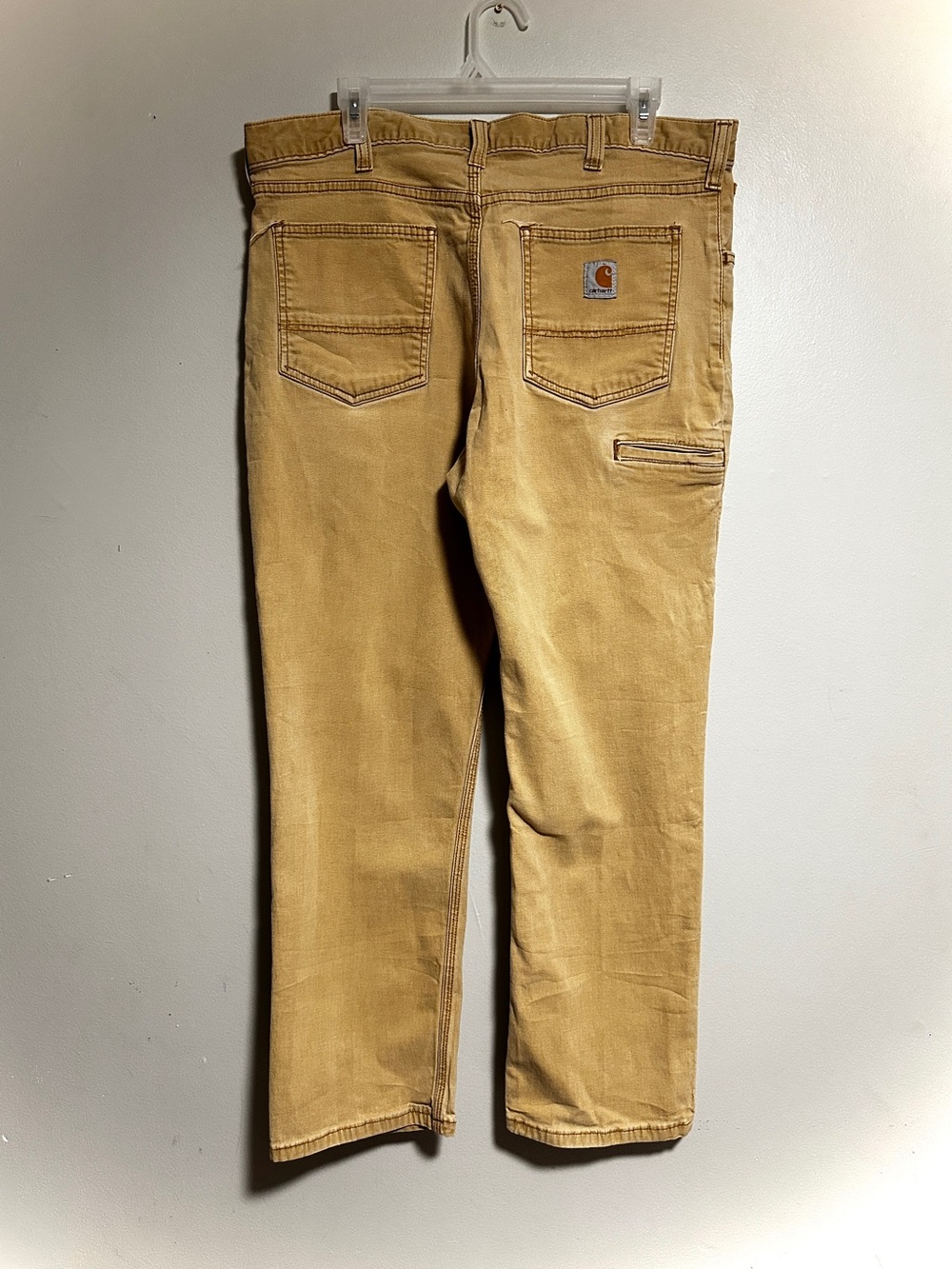 Carhartt Brown/Tan Duck Canvas Work Pants with Utility Pocket